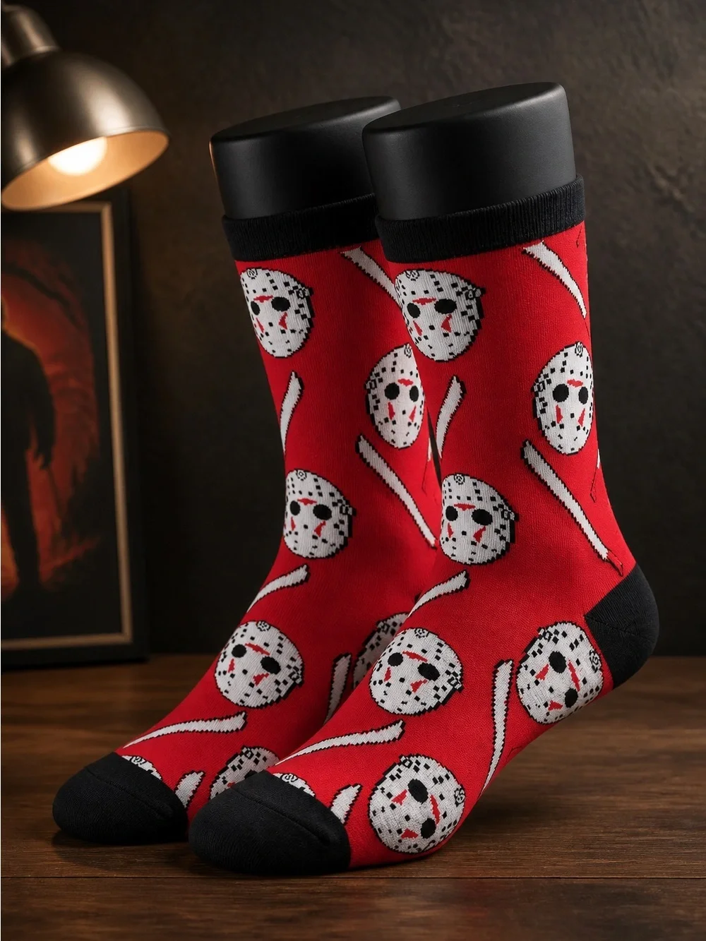 NWOT Men’s Novelty Socks Trendy Cartoon Anime Halloween “Friday 13” - Fits 8-13